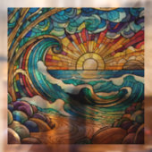 熱帯ビーチステンドグラス美術 ウィンドウサイン (シート2)