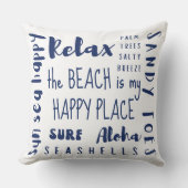熱帯ビーチタイポグラフィ沿岸 クッション (正面)