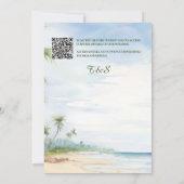 熱帯ビーチタイポグラフィ目的地の結婚式 招待状 (裏面)