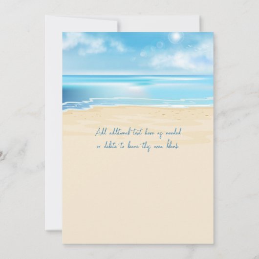 熱帯ビーチチェア結婚ズ 招待状 (裏面)