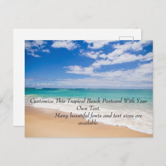 熱帯ビーチテンプレートFor Your Uns文字 案内ポストカード (正面/裏面)