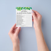 熱帯ビーチテーマブライダルシャワートリビア問題 チラシ (手)