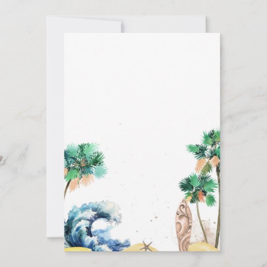 熱帯ビーチテーマベビーシャワー招待状 ユニセックス 招待状 (裏面)