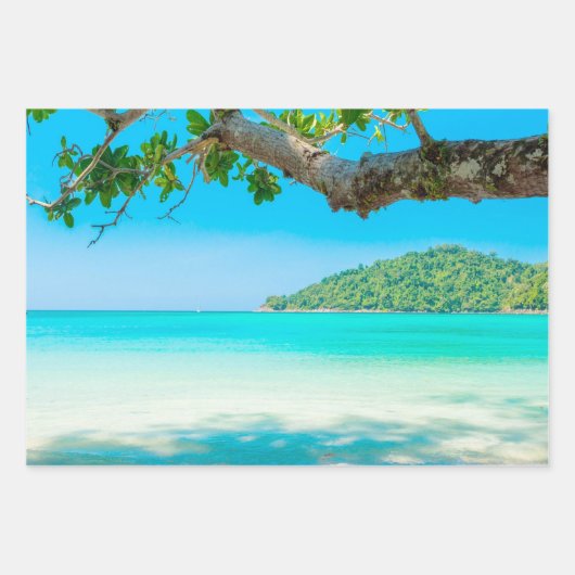 熱帯ビーチデコページ ラッピングペーパーシート (正面)