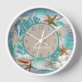 熱帯ビーチデザイン 壁時計 (正面)