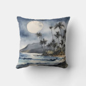 熱帯ビーチナイトスカイムーンウォーターの色 クッション (裏面)