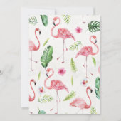 熱帯ビーチハイビスカスとフラミンゴがデートを守る 招待状 (裏面)