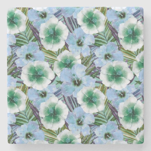 熱帯ビーチハイビスカス ストーンコースター (正面)