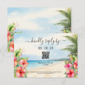 熱帯ビーチハイビスカス 出欠カード (正面/裏面)