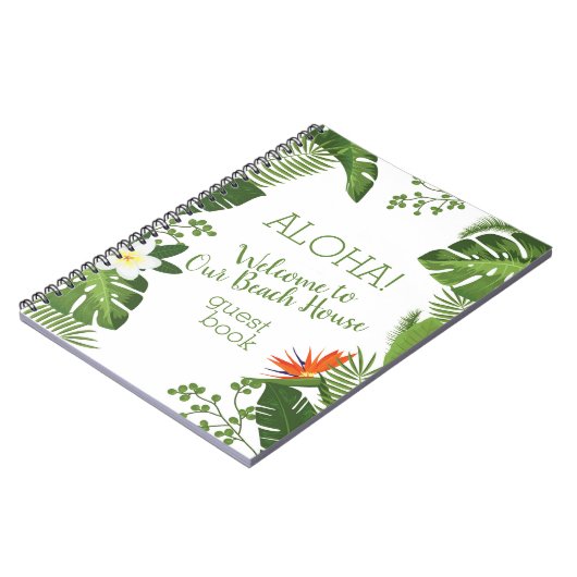 熱帯ビーチハウスの休暇のレンタル来客名簿 ノートブック (左側)