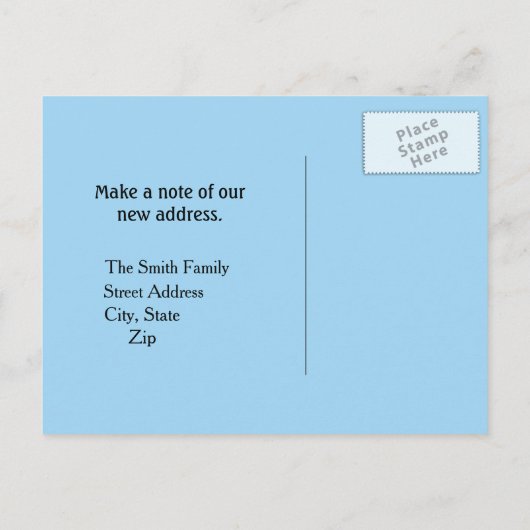 熱帯ビーチハッツの住所の変更 案内ポストカード (裏面)