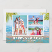 熱帯ビーチハッピーニューイヤー写真 シーズンカード (正面)