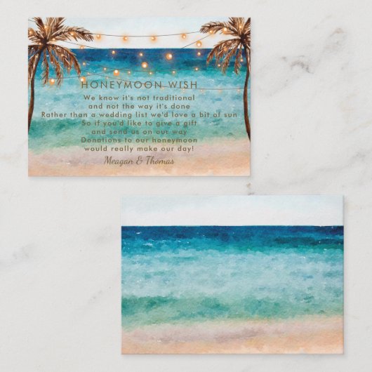 熱帯ビーチハネムーンウィッシュエンクロージャカード エンクロージャーカード (正面/裏面)