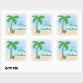 熱帯ビーチハワイアンクリスマス スクエアシール (シート)