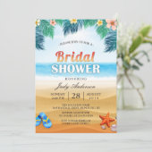 熱帯ビーチハワイアンサマーブライダルシャワー 招待状 (スタンド正面)