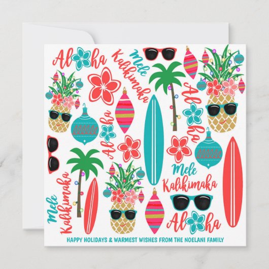 熱帯ビーチハワイアンパイナップルメレカリキマカ シーズンカード (正面)