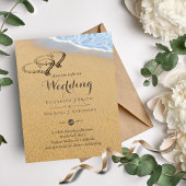 熱帯ビーチハートイン砂イニシャル結婚ズのInv