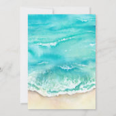 熱帯ビーチハートウォーターカラーショア結婚ズ 招待状 (裏面)