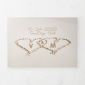 熱帯ビーチハート海結婚サーフ 三つ折り招待状 (カバー)