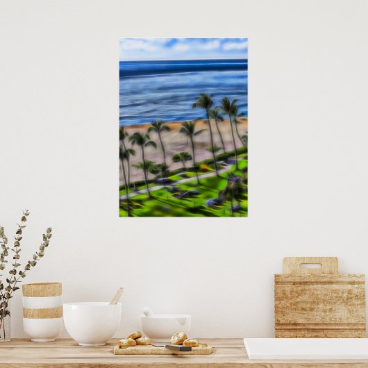 熱帯ビーチバケーションサンアンドサンドマウイハワイ ポスター (キッチン)