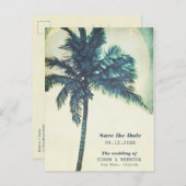 熱帯ビーチバジェット結婚式の保存日付 案内ポストカード (正面/裏面)