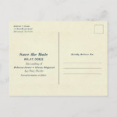 熱帯ビーチバジェット結婚式の保存日付 案内ポストカード (裏面)