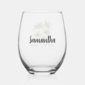 熱帯ビーチバチェロレッテウィークエンドパーティーデコール ステムなしワイングラス (裏面)