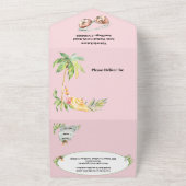 熱帯ビーチバチェロレッテ週末の日程 オールインワン招待状 (外側)