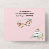 熱帯ビーチバチェロレッテ週末の日程 オールインワン招待状 (裏面)