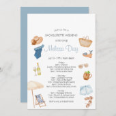 熱帯ビーチバチェロレッテ週末の日程 招待状 (正面/裏面)