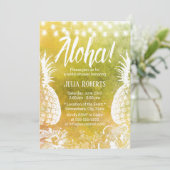 熱帯ビーチパイナップル水カラーブライダルシャワー 招待状 (スタンド正面)