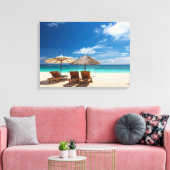 熱帯ビーチパノラマ キャンバスプリント (インサイチュ (リビング))