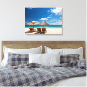 熱帯ビーチパノラマ キャンバスプリント (インサイチュ (寝室))