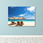 熱帯ビーチパノラマ キャンバスプリント (インサイチュ (ウッドフロア))