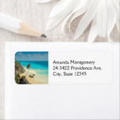 熱帯ビーチパラダイスウィズパームツリーズ ラベル (インサイチュ)