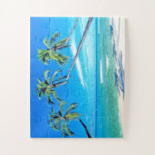 熱帯ビーチパラダイスヤシの木 ジグソーパズル (縦)