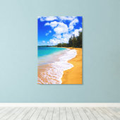 熱帯ビーチパラダイス，ハワイ キャンバスプリント (インサイチュ (ウッドフロア))