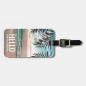 熱帯ビーチパーソナライズされたおもしろい旅行 ラゲッジタグ (正面横)