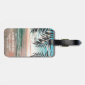 熱帯ビーチパーソナライズされたおもしろい旅行 ラゲッジタグ (裏面横)