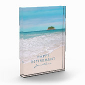 熱帯ビーチパーソナライズされた退職 フォトブロック (左)