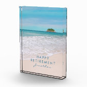 熱帯ビーチパーソナライズされた退職 フォトブロック (右)