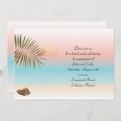熱帯ビーチパーティの招待状 招待状 (正面/裏面)