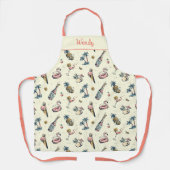 熱帯ビーチパーティーフラミンゴカクテルデザイン エプロン (正面)