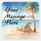 熱帯ビーチパーティー スクエアシール (正面)