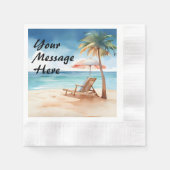 熱帯ビーチパーティー 縁ありカクテルナプキン (正面)