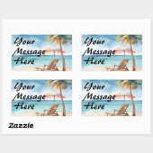 熱帯ビーチパーティー 長方形シール (シート)