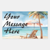 熱帯ビーチパーティー 長方形シール (正面)