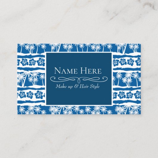 熱帯ビーチパームストライプ 名刺 (正面)