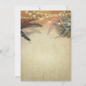 熱帯ビーチパームズとパイナップル結婚ズ 招待状 (裏面)