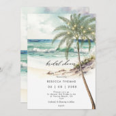 熱帯ビーチパームズブライダルシャワー招待 招待状 (正面/裏面)